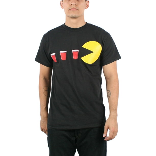 Pac Man PacMan Mens Red Cup Power Up Tshirt in Black Walmart