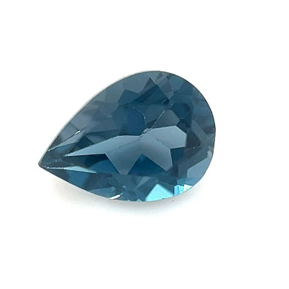 Certified Real 0.75 Carat London Blue Topaz Pear Shape Brilliant Cut 7x5 mm Loose Gemstone December Birthstone