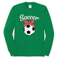 thumbnail image 2 of Wild Bobby, Cute Soccer Mom Ribbon Soccer Ball Gift Sports, Mother's Day, Men Long Sleeve Shirt, Kelly, Small, 2 of 3