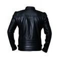 thumbnail image 2 of Cafe Racer Leather Motorcycle Jacket With Snap Button Black Leather Moto Jacket Mens Black Leather Biker Jacket Cafe Racer Biker Jacket size L, 2 of 5