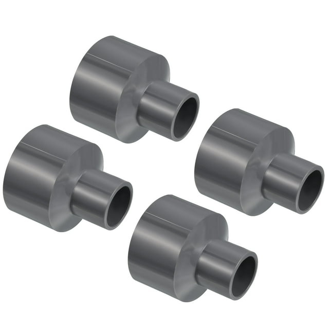 Unique Bargains 40x20mm PVC Raccord de Tuyau Raccord Droit, Gris 4 Pack