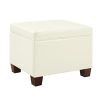 Convenience Concepts Madison Storage Ottoman, Ivory