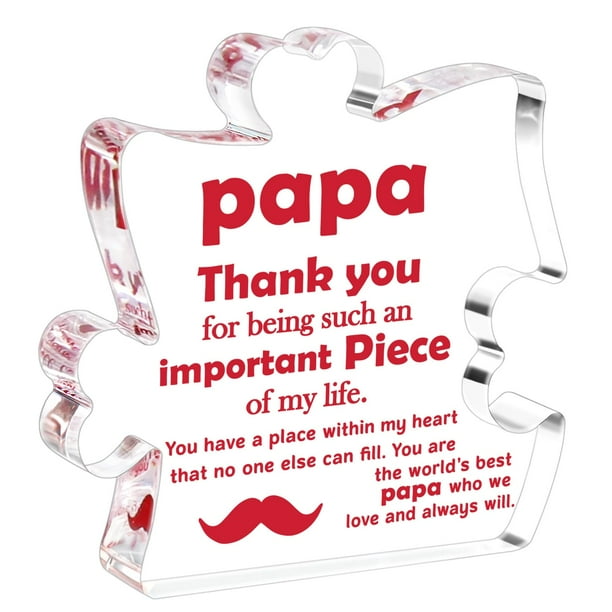 Placa acrílica de escritorio Bdayption Papa Gift, 12 x 12 cm