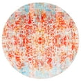 thumbnail image 2 of SAFAVIEH Bahia Salvador Abstract Polyester Machine Washable Area Rug, Light Blue/Red, 6'7" x 6'7" Round, 2 of 12