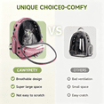 thumbnail image 3 of Cat Backpack Carrier, Breathable Cat Carrier Large Space Bubble Pet Backpack for Kitty Small Dog up to 16lbs-Pink, 3 of 7
