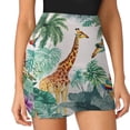 thumbnail image 3 of Jungle Giraffe Paradise Print Women's Shorts Non-Slip Single Pocket A-line Trouser Skirt Summer Shorts Casual Shorts for Women, 3 of 7
