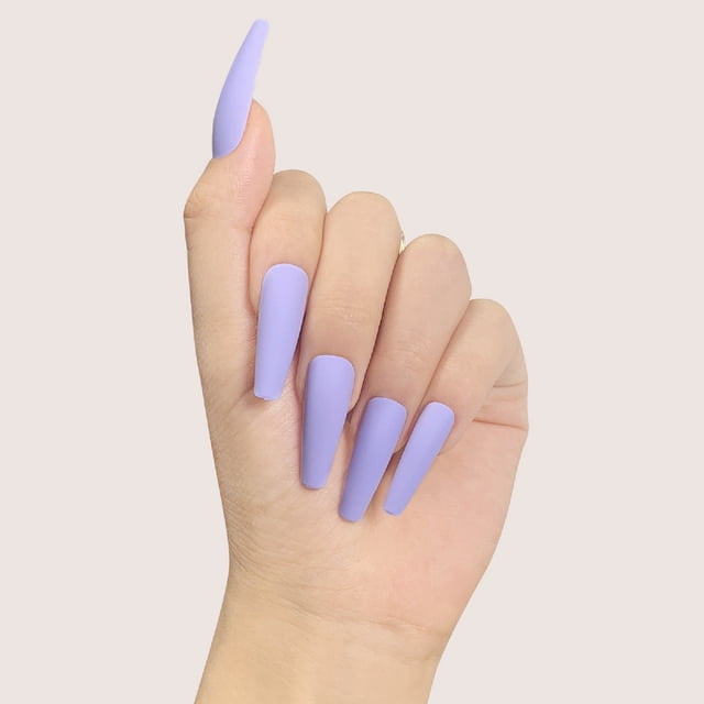 24 piezas de parches de manicura de ballet, uñas portátiles, acabado francés largo Wmkox8yii hjk4392
