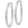 thumbnail image 2 of 14k White Gold Oval Hoop Earrings - 30mm, 2 of 6