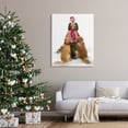 thumbnail image 2 of Joyful Mrs. Claus & Dogs Holiday Christmas Illustration Animals & Insects Painting Gallery-Wrapped Canvas Print Wall Art, 2 of 5