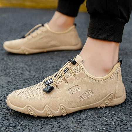 

Cathalem Mens Slip on Sneaker Soft Mesh Breathable Fashion Casual Men Bottom Lace Up Shoes Sport Men s Technicalsportshoe Coffee 9.5