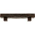 thumbnail image 2 of Ekena Millwork 8"H x 8"D x 60"W Hand Hewn Faux Wood Fireplace Mantel Kit w/ Alamo Corbels, Premium Aged, 2 of 12