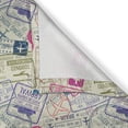 thumbnail image 5 of Ambesonne Airplane Grommet Curtain, Passport Stamps Cities, 50" x 96", Eggshell and Pink, 5 of 6