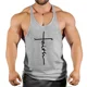 thumbnail image 4 of Camiseta sin mangas con capa Base y letras de Color sólido de verano para hombre, camiseta informal deportiva holgada al por mayor, 4 of 5