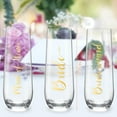 Stemless Champagne Flutes For Maid Of Honor, 9.3Oz Champagne Glasses, Sturd