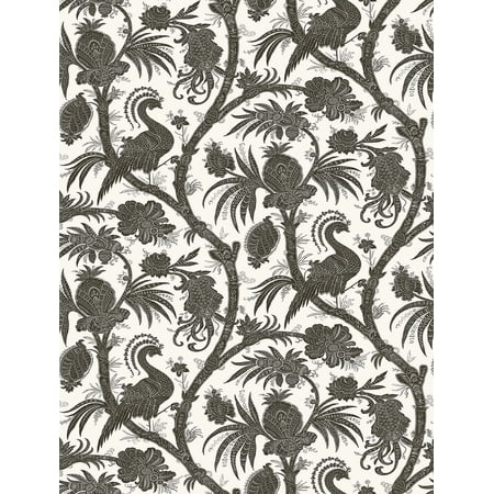 UPC 091212692664 product image for Scalamandre Charcoal Balinese Peacock Self Adhesive Wallpaper | upcitemdb.com
