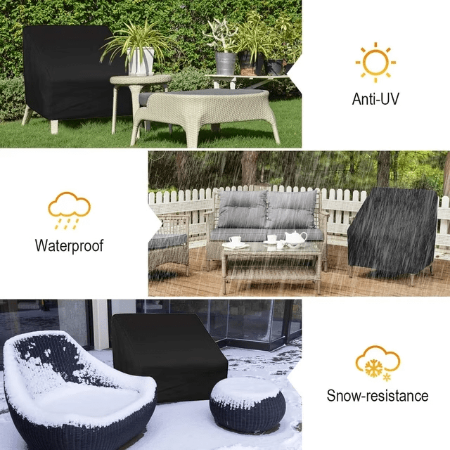 Adirondack Chair Covers Waterproof 2 Pack Patio Chair Covers Patio Chair Covers for Outdoor Furniture Fits up to 35W x 39D x 31H Inches Black
