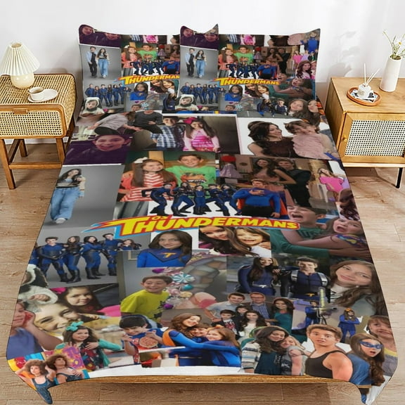 Duvet Cover Bedding Set Cartoon Print Soft Quilt Cover 3 Pieces, 1 Comforter Cover & 2 Pillowcases for Kids Teens Boys Girls Room Decor 86"x70"