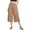 BE36_Khaki, variant on Lumtrix Women Wide Leg Linen Pants Flowy Palazzo Elastic Waist Capri Pants with Pockets Summer Beach Vacation Trousers Army Green M