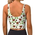 thumbnail image 3 of Haiem Cute Bear Pattern Womens Sports Bra - U Neck Padded Low Impact Yoga Bra Workout Crop Top Gym Moisture-Wicking Workout Vest -XX-Large, 3 of 9