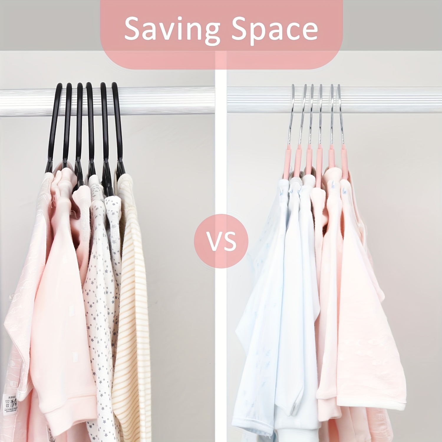 EasyPAG Velvet Hangers 50 Pack for Babies, Non-Slip Clothes Hangers, Suit Hangers with Shoulder Notches, Pants Bar, 360° Swivel Hook, Space-Saving, for Closet, Pink