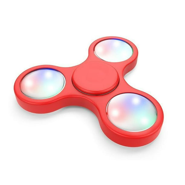 LED Colorful Lights Fidget Spinner - Hand Spin Focus Fidget Toy, Stress Reliever, ADHD, EDC, Anxiety Reducer Hand Spinner Red - Walmart.com