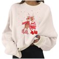 thumbnail image 1 of Sudaderas Recortadas de Navidad Para Mujer Moda Casual Manga Larga Impreso Ladies Short Tops Odeerbi ODB207446, 1 of 4