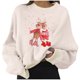 thumbnail image 2 of Pntutb Navidad moda mujer Casual manga larga impreso señoras sudaderas cortas tops Pntutb Pntutb-3224, 2 of 4