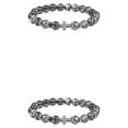 thumbnail image 4 of Justharion Bracelet Confortable à Porter avec Perles et Accent Croix Bracelet Croix Unique en Pierre Rayé 2Set, 4 of 6