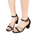 thumbnail image 4 of ShiShine Women's Chunky High Heel Sandal Ankle Strap Open Toe Dress Shoes Bridesmaid Wedding Block High Heels, 4 of 9