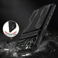 thumbnail image 6 of for iPhone 12 Pro Sliding Card Slot Back Case with Hidden Kickstand, Hybrid TPU + PC Fall Prevention Shock Absorption Anti-drop Protective Phone Case Cover for iPhone 12 Pro, Black, 6 of 9