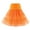 Orange, variant on Women 50s Vintage Tulle Petticoat Bright Solid Color Mesh Hoopless Half Slip Underskirt Knee Length Crinoline Tutu Skirt