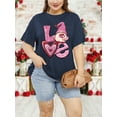 thumbnail image 3 of XCHQRTI Heart LOVE Shirt for Women Plus Size Graphic Tee Short Sleeve Casual Shirt, 3 of 7