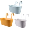 thumbnail image 1 of Lote de 3 pots de fleurs suspendus con crochets pour decoration murale de balcon, 1 of 8