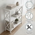 thumbnail image 3 of Convenience Conccepts Oxford 3 Tier Bookcase Entryway Hall Table, White, 3 of 5