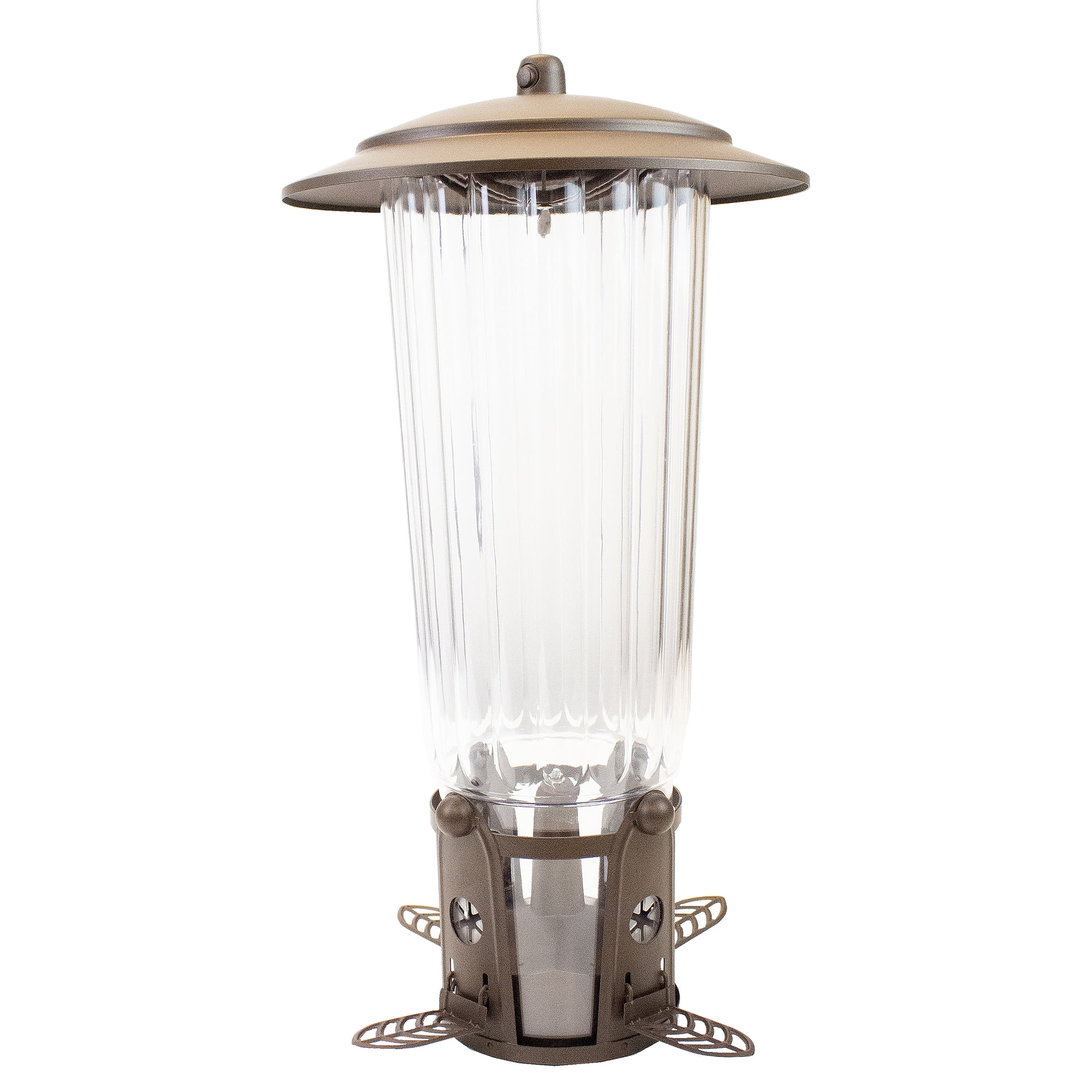 Perky-Pet 334-1SR Squirrel-Be-Gone Max Large Wild Bird Feeder with Flexports, Squirrel Proof Bird Feeder with Weight-Activated Perches - 4LB Seed Capacity