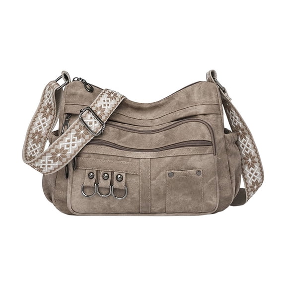 Lzobxe Crossbody Bags for Women, Travel Shoulder Bags for Men, Large Capacity PU Vintage Messenger Bag for 15inch Laptop, Phone, Wallet, Water