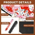 thumbnail image 6 of Travel Mahjong Mat 21" x 21" Red Lobster Pink Scalloped Frame Pastel Striped Non-Slip Noise Reduction Mini Mahjong Tiles for Dominoes Poker Card, 6 of 6