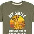 thumbnail image 3 of The Lion King - Simba - My Smile Keep Me Out of Trouble - Toddler & Youth Short Sleeve Graphic T-Shirt, 3 of 5