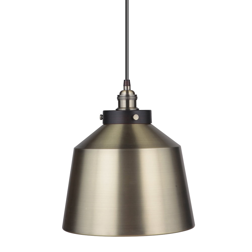 Instant Pendant Recessed Light Conversion Kit Brushed Bronze and Brushed Brass Metal Dome Shade ...