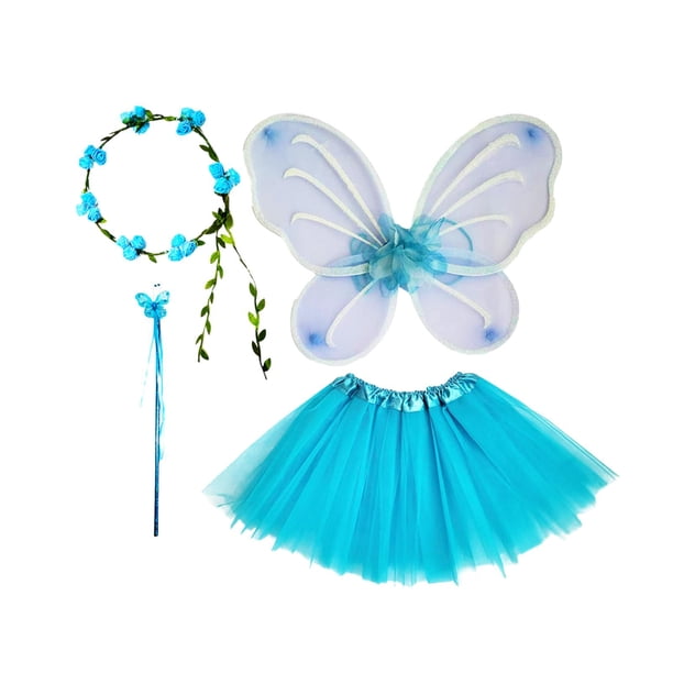 Disfraz de hada para niñas, vestido de ensueño para juegos de simulación, cumpleaños y carnaval. Azul