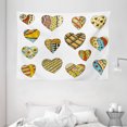 thumbnail image 1 of Valentine Tapestry, Hand Drawn Set of Heart Shapes Different Cute Ornamental Details Cartoon Artwork, Wall Hanging for Bedroom Living Room Dorm Decor, 80W X 60L Inches, Multicolor, by Ambesonne, 1 of 2