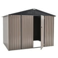 thumbnail image 2 of AECOJOY 8' x 6' Outdoor Metal Storage Shed with Lockable Door for Backyard, 2 of 8