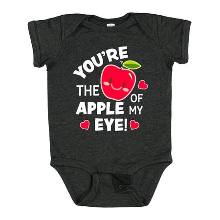 

Inktastic Youre the Apple of My Eye Valentine Pun with Cute Apple Gift Baby Boy or Baby Girl Bodysuit