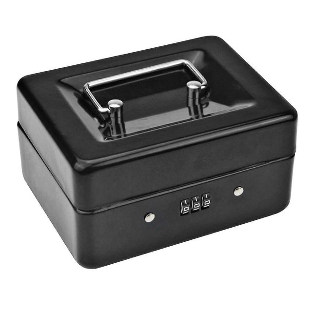 Durable Metal Coin Box With Locking Storage Tray - Small Coin Box With Combination Lock 15 X 12 X 7.