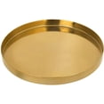 thumbnail image 5 of Bandeja de latón para mesa de centro, bandeja decorativa redonda de metal chapado en latón cepillado de 11 pulgadas, 5 of 5