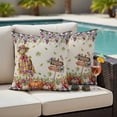 thumbnail image 4 of Fall Pumpkins Outdoor Waterproof Pillow Covers, Thanksgiving Flowers Grape Autumn Deciduous Decorative Square Throw Pillowcase Sofa Cushion Sham for Patio/Couch/Chair, 16"x16" 2 Pack, 4 of 8