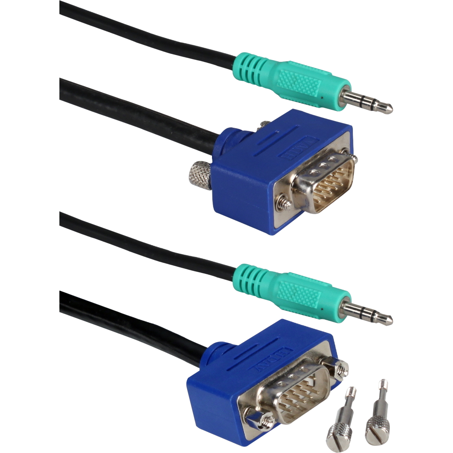 Qvs 35' High Performance Ultrathin Vga/Qxga Hdtv/Hd15 Cable With Audio