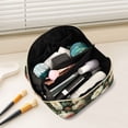 thumbnail image 2 of FORMRS Makeup Bag Travel Cosmetic Organizer for Women Fold Flat Zipper Pouch with Handle, White and Pink Roses, 2 of 8
