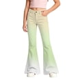 thumbnail image 2 of Kids Girls Gradient Flare Pants School Uniform Candy Color Dress Bottoms Flared Leggings Casual Stretchy Girls Trousers 7-8T, 2 of 4