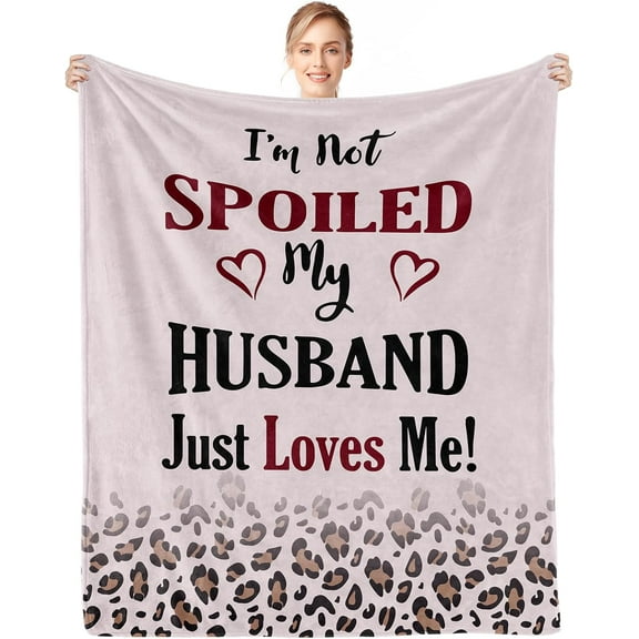 Gifts for Her Wife, Romantic Wife Gift from Husband, Anniversary Wedding Gifts for Women Her, Wifey Birthday Ideas, Spoiled Blanket 60x50in, Best Valentines Mothers Day Presents